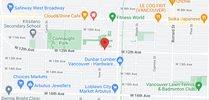 map of 310 2181 W 12TH AVENUE